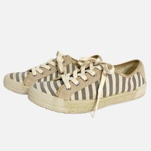 Aldo® Striped Canvas Espadrille Low-cut Lace-up Sneakers Jute Trimmed Outsoles
